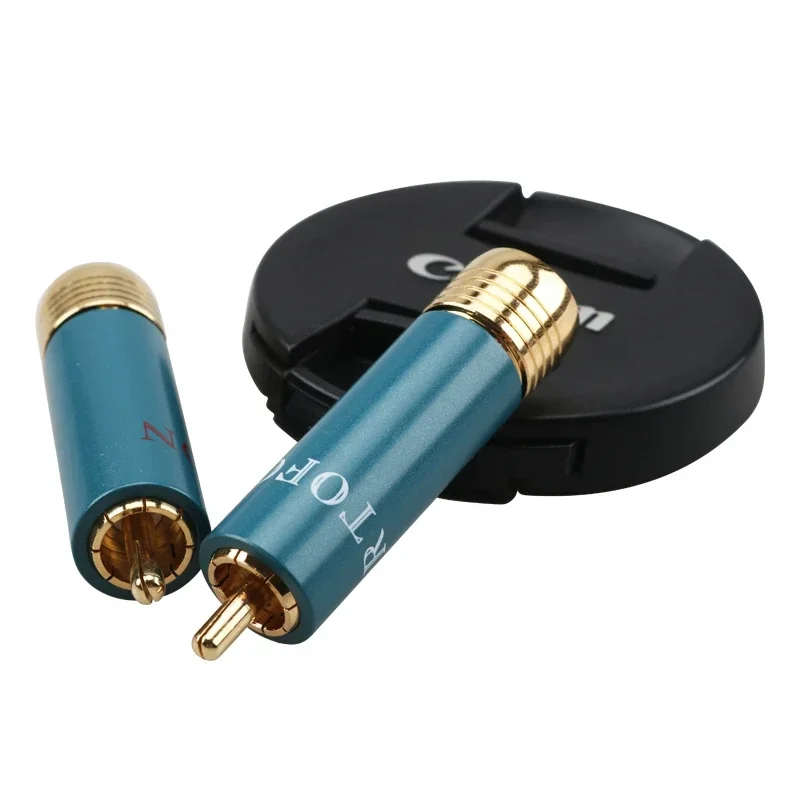 Enchufe RCA de Latón chapado en oro, Conector de línea de señal RCA, adaptador de Terminal AV, 4 piezas