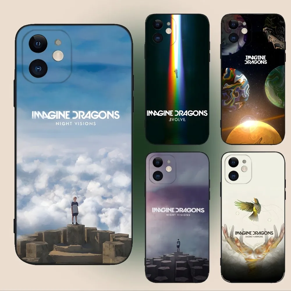 I-Imagine Dragons Night Visions  Phone Case For iPhone 15,14,13,12,11,Plus,Pro Max,XS,X,XR,SE,Mini,8,7 Soft Silicone Black Cover