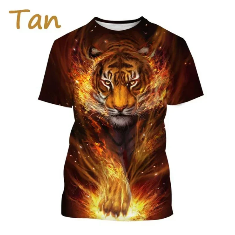 Fashion Personalized Men Clothing New Tiger 3D Print T-shirt Fierce Animal Graphic T Shirt Harajuku Street Unisex Tops Tees