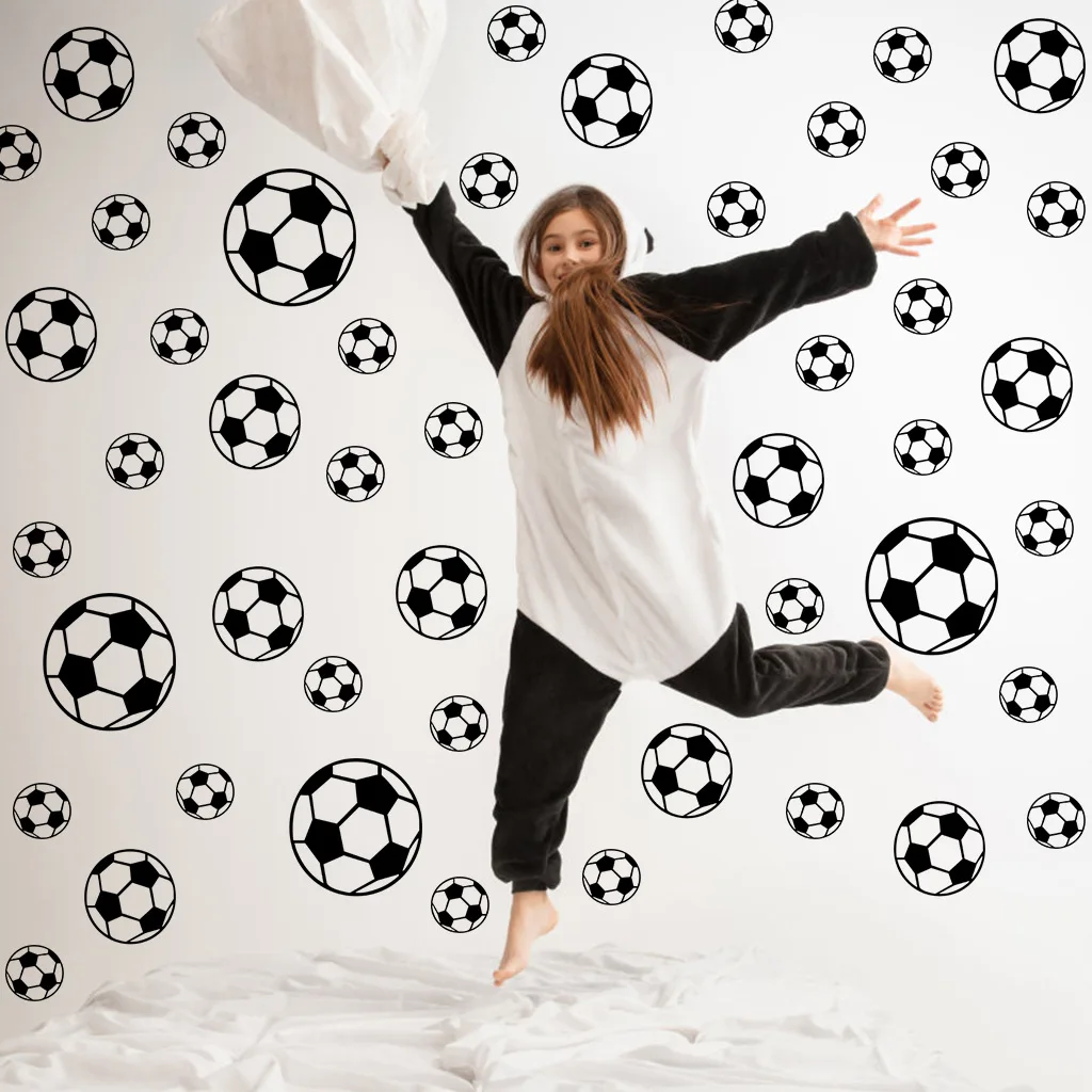 43Pcs Football Wall Stickers For Children's Room Kids Bedroom Baby Room Decor Wallpaper Removable Poster Home Decoration