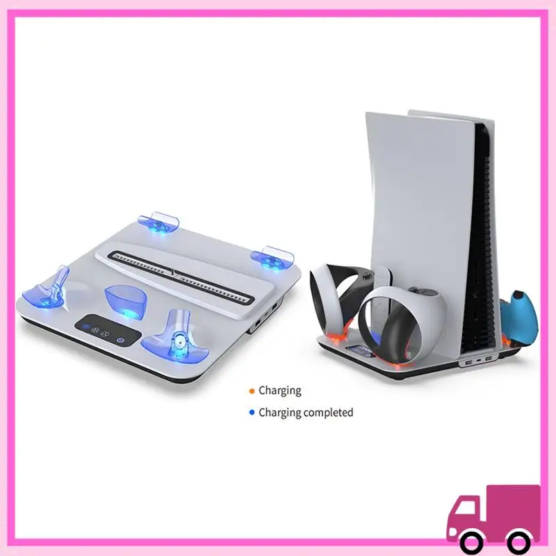 

Compact For PSVR2 Storage Stand With Controller Holders, Headset Hanger, And Type-C Charging Cable For PSVR2/PS5 Accessories