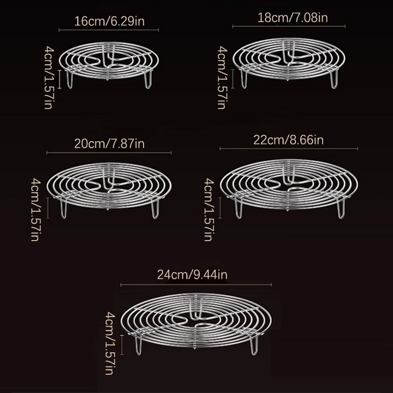 304 Stainless Steel Steamer Rack Multifunction Pot Steaming Tray Dumplings Eggs Grill Stand Kitchen Tableware Cooking Utensils