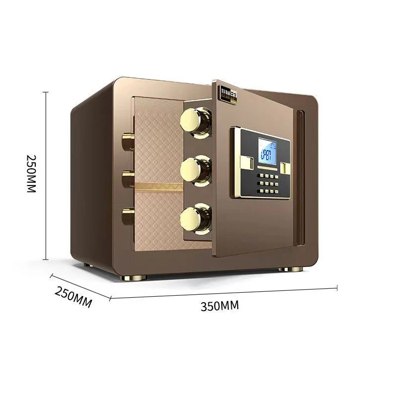 Material de placa de acero antirrobo, pequeña caja fuerte para el hogar, huella dactilar, contraseña, llave, apertura de contraseña