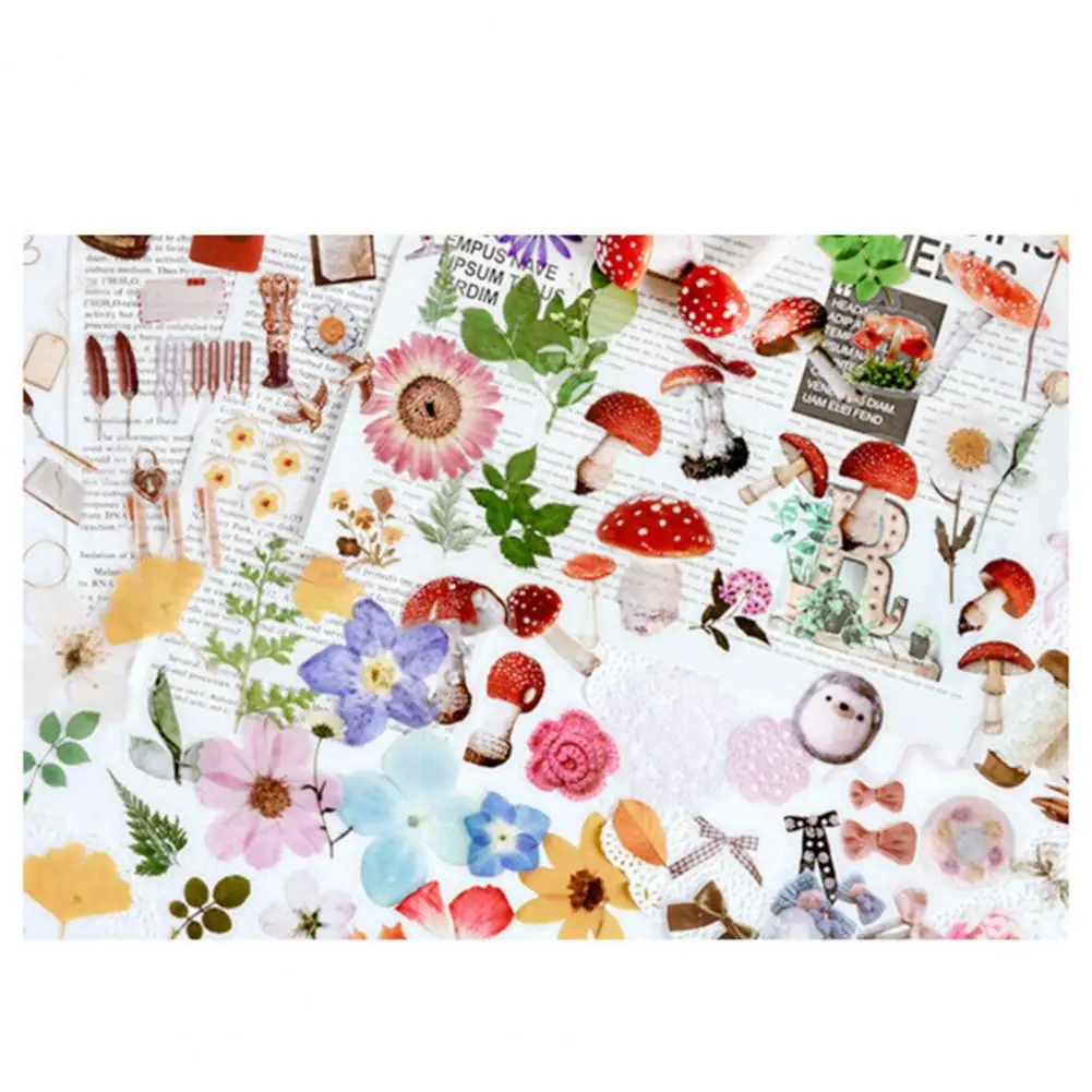 Водонепроницаемые наклейки для домашних животных, устойчивые к царапинам набор наклеек, 40 шт., набор наклеек для домашних животных с растениями, цветами, грибами, для ноутбука, конверта, телефона