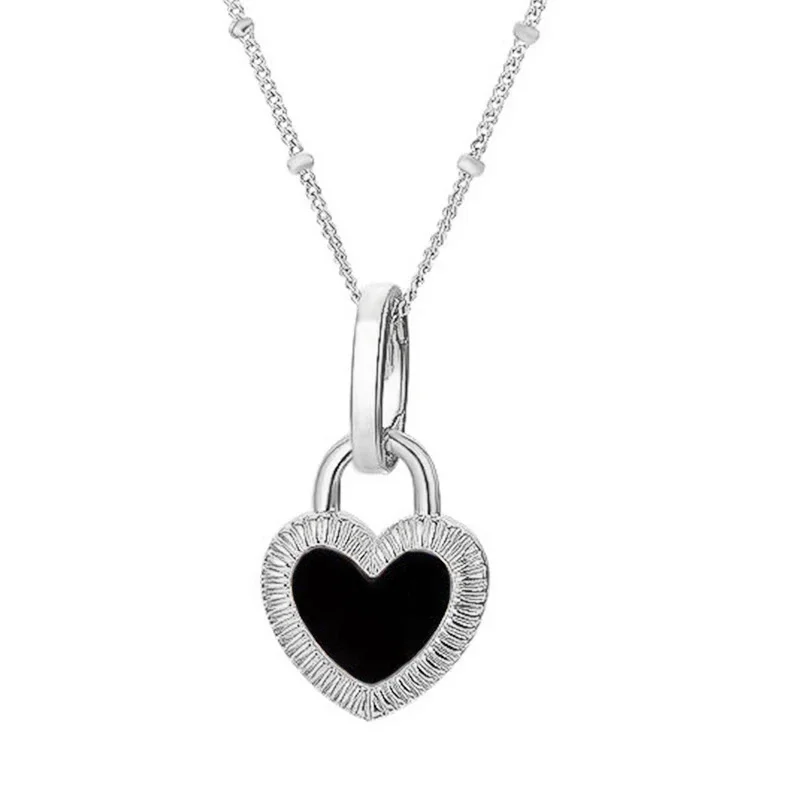 Huitan Koreanische Mode Schwarz/Weiß Emaille Herz Halskette für Weibliche Phantasie Perlen Kette Silber Farbe/Gold Farbe Aussage schmuck