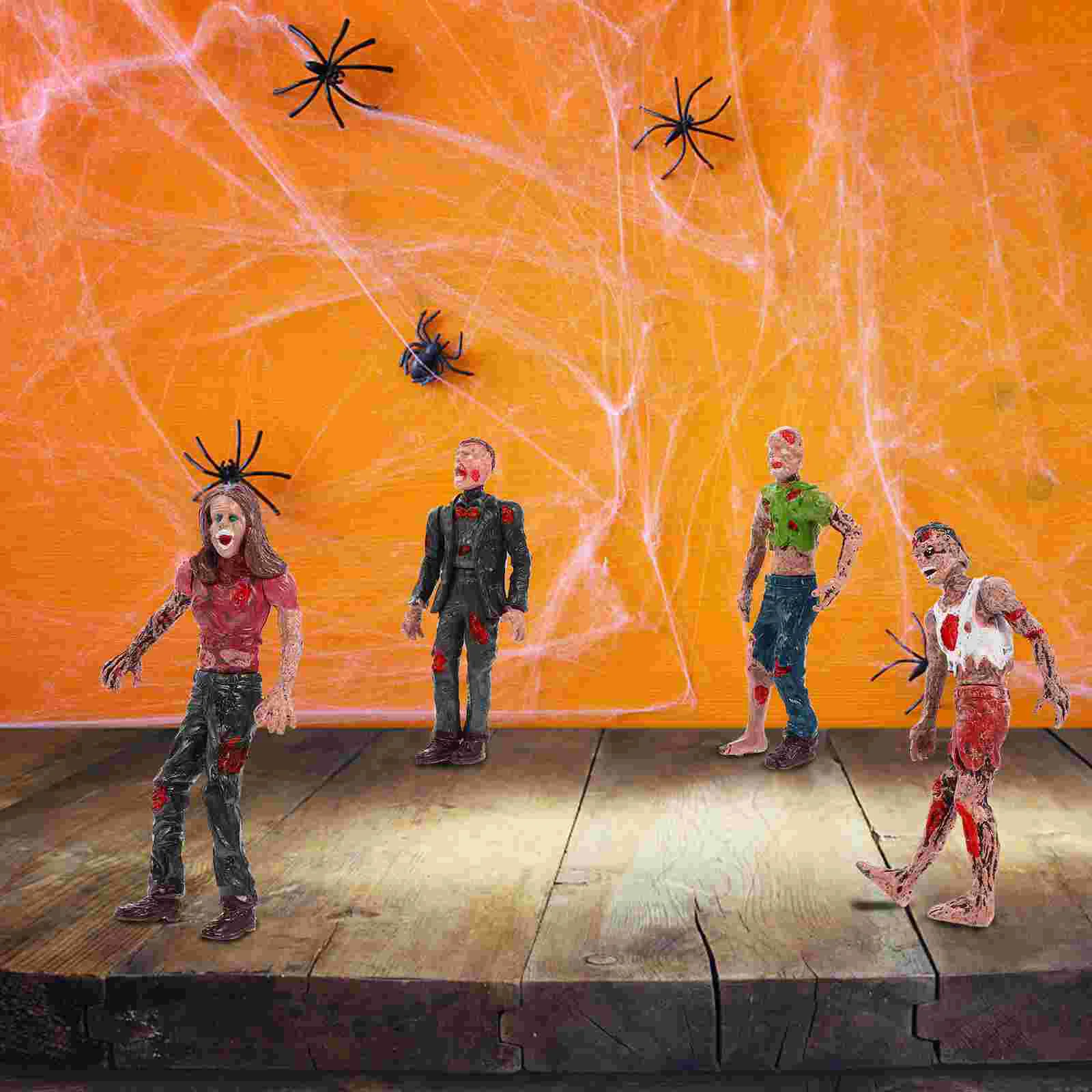 6 Pcs Zombie Toy Halloween Scary Props Bloody Model Prank Horriable Toys Movable