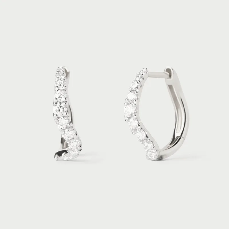 Dave&di European And American Cross-border Hot Selling S925 Pure Silver Diamond Zircon Trendy Irregular And Versatile High-end E