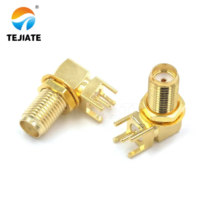 5PCS SMA-KWE SMA Female Plug Adapter Solder Edge PCB Mount Connector Right Angle RF Coaxial