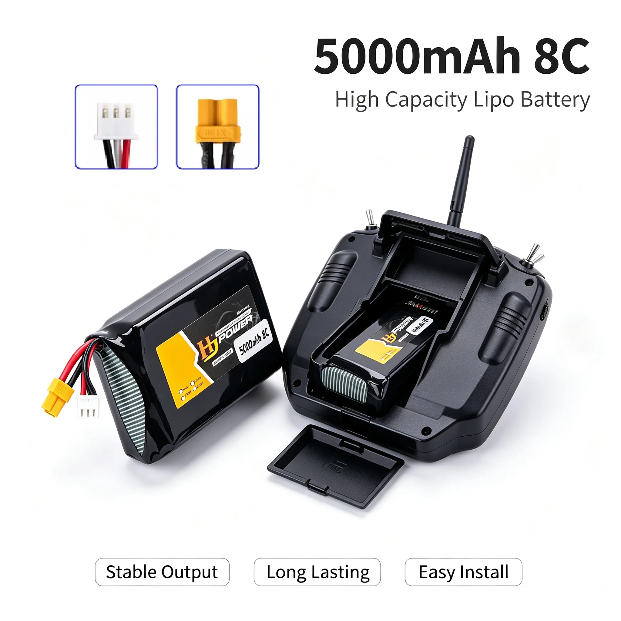 Radiomaster 7,4V 5000mAh 8C LiPo Akku mit XT30-Stecker für TX12 TX16S TX18S TX18PRO Sender RC-Zubehör