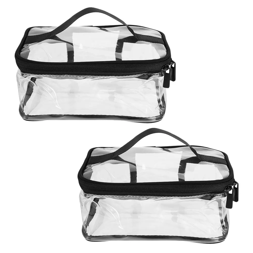 

2 Pcs Waterproof Toiletry Bag Travel Makeup Portable Toiletries Phone Storage Small Pvc Multipurpose