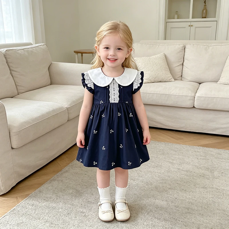 2026 Neue Sommer-Schwesterkleidung 2-6 Jahre Kinder Prinzessinnen Ärmellose Kleider Baumwolle Stickerei Baby Geburtstagsparty Kleid