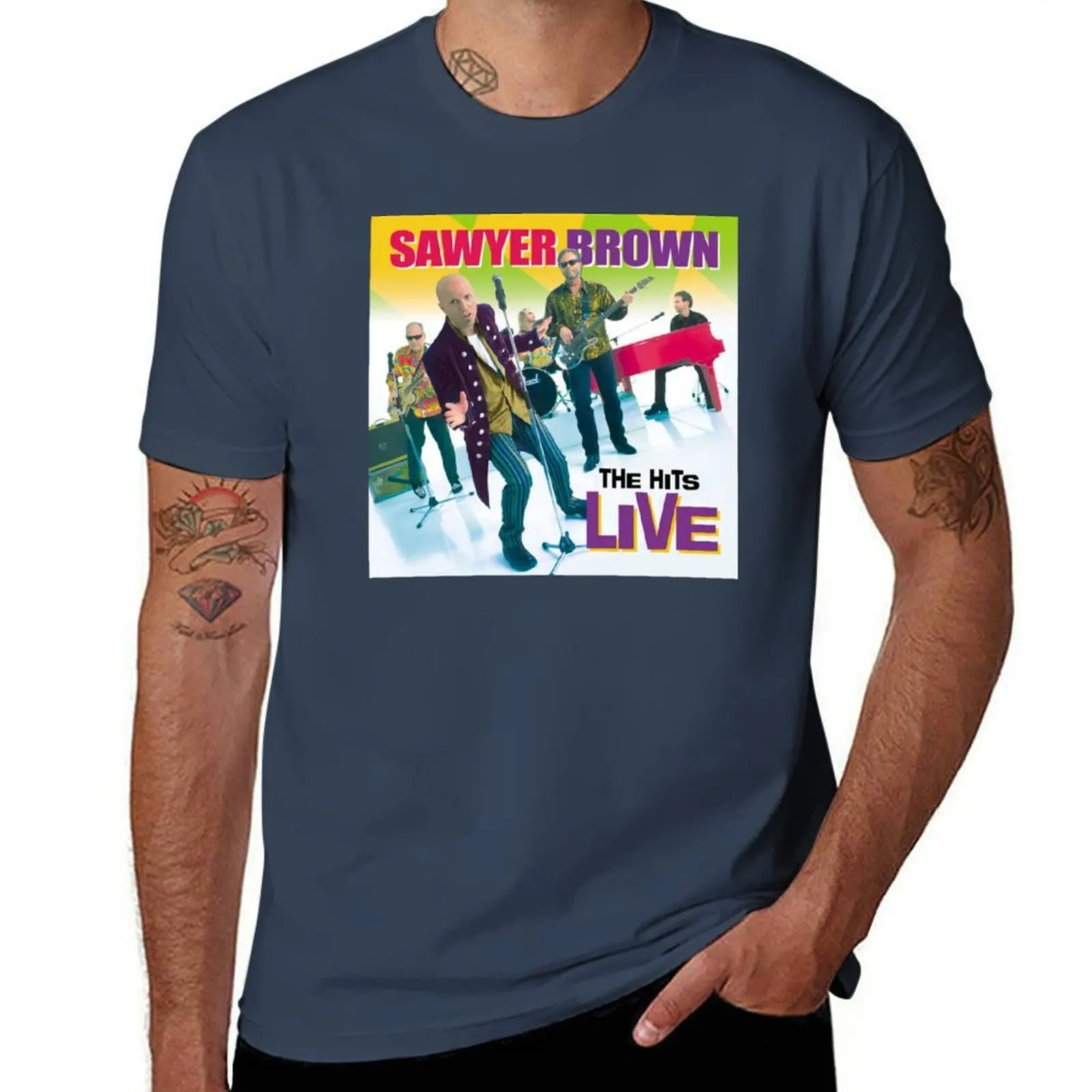 

sawyer brown the hits live T-Shirt anime t shirts oversize t shirts for man pack white T-Shirt