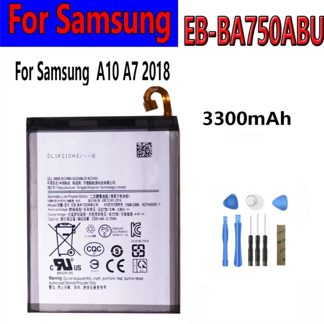 Flash sales 3300mAh EB-BA750ABU rechargeable batteries A7 2018 version A730x A750 SM-A730x A10 2019 SM-A750F+free tools