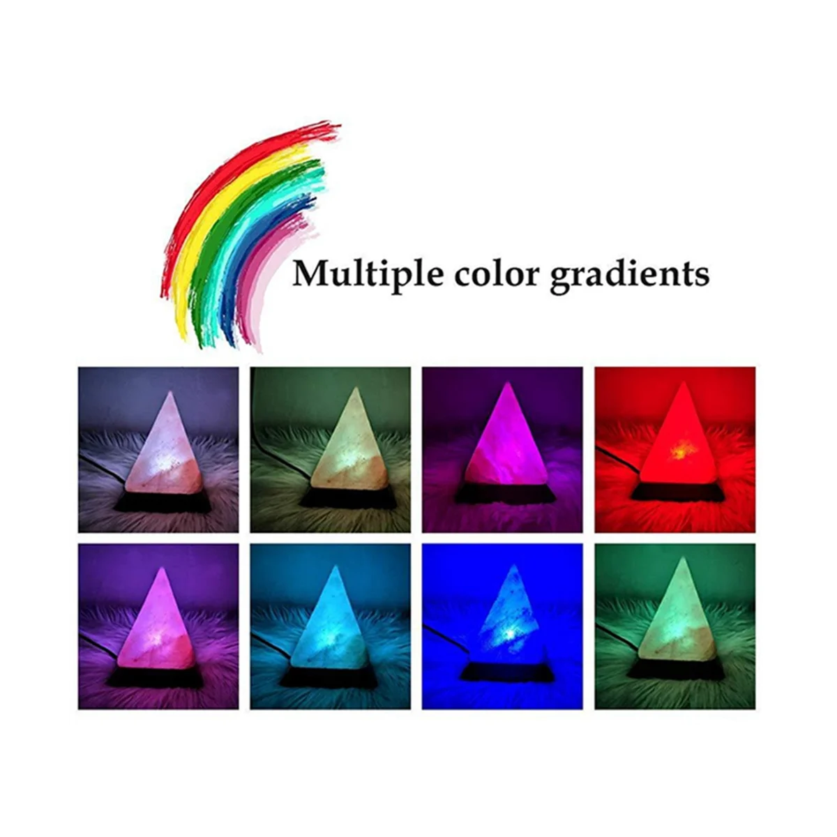 Himalayas Crystal Salt Lamp USB Led Pyramid Salt Crystal Lamp Crystal Decorative Lamp Atmosphere Atmosphere Lamp