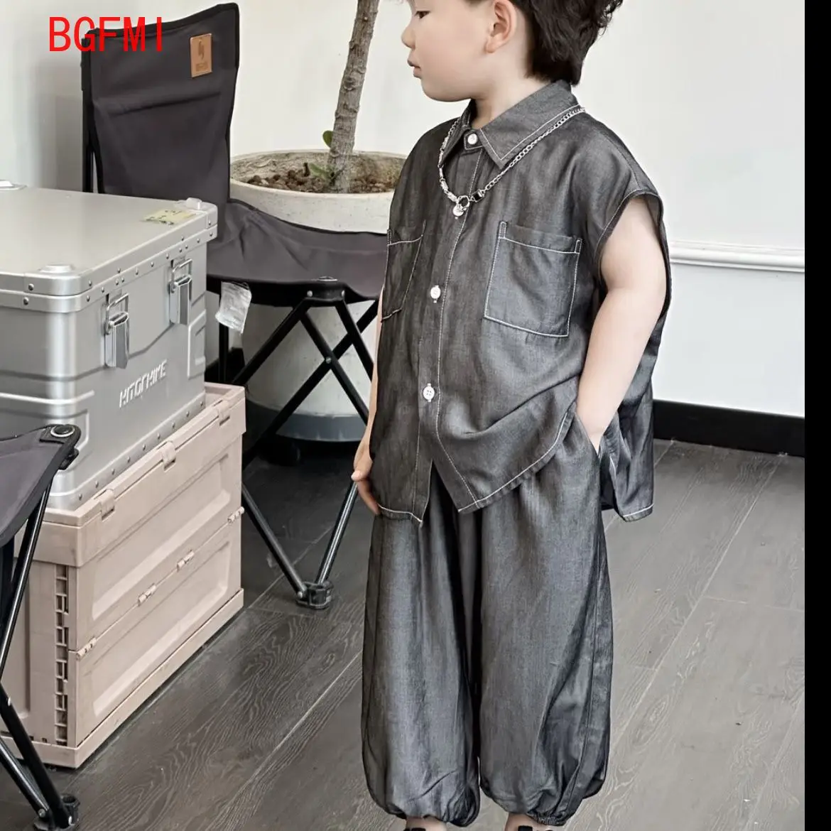 Boys Summer Set 2024 New Thin Children\'s Handsome Korean Short Sleeved Blazer Shirt  Pants or Shorts 2pcs Birthday Party Clothes