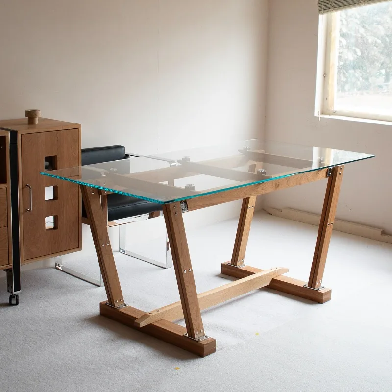 

Long Island Long Table, Glass Dining Table Desk, Can Be Customized Antique Long Table