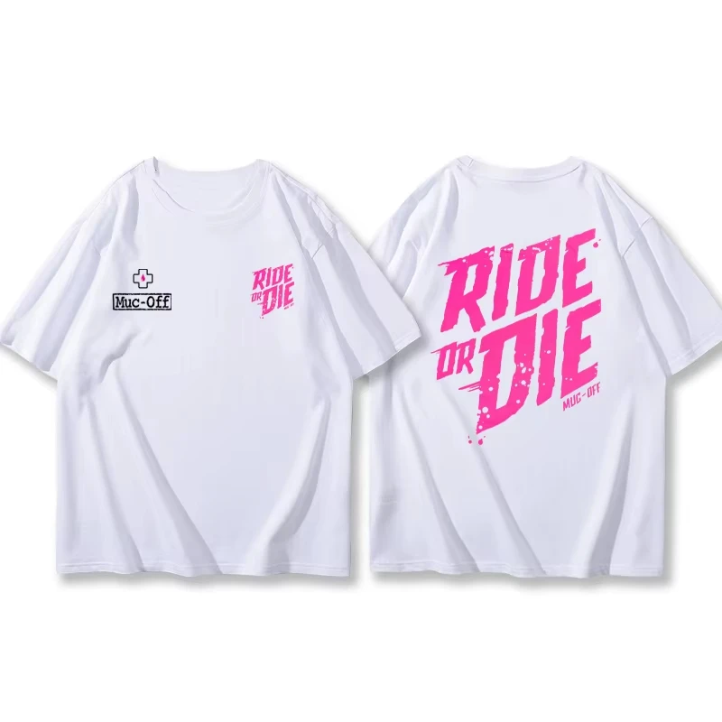 Camiseta Oversized Gráfica Muc-Off Ride or Die Masculina para Ciclismo MTB BMX, Manga Curta, Gola Redonda, Estilo Streetwear 2026
