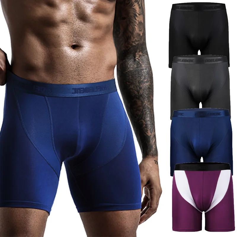 Men‘s Breathable Mesh Panties Anti-Chafing Boxer Undershorts Male Comfy Briefs L-3XL Elastic Lengthen Underwear Panty