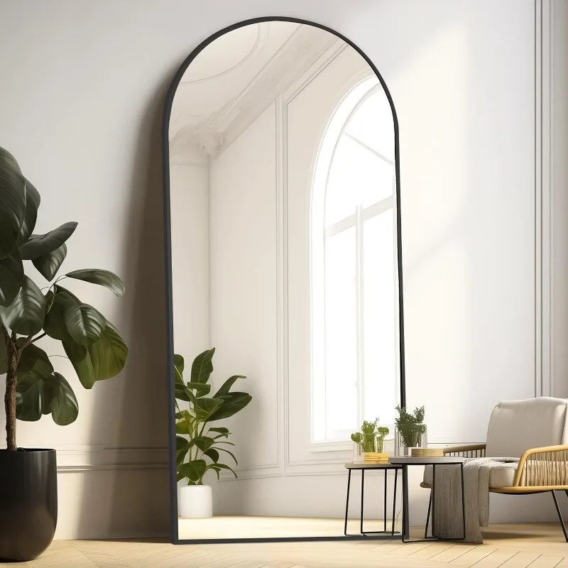 

Arched Full Length Mirror, 56"x18" Floor Mirror, Free Standing Mirror Leaning Hanging Mirror with Thin Aluminum Frame