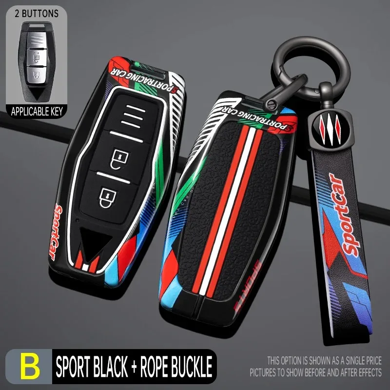 Racing style Zinc Alloy Car Key Case Cover For Mitsubishi Outlander 2022 2023 2024 25 Control Remote Key Protector Holder Shell