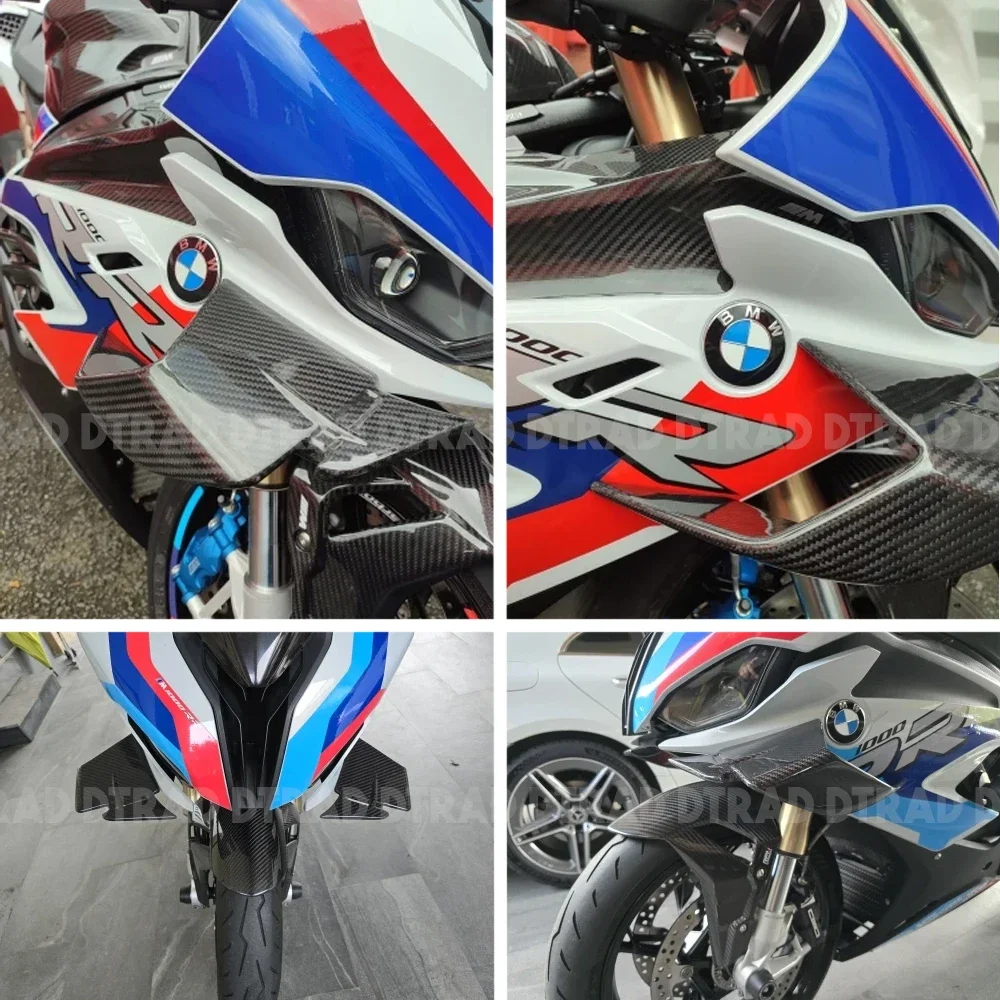 For BMW S1000RR 2019-2022 Carbon Fiber Winglets With Hole Install Brackets Strengthen fixation Motorcycle Accessories Side Wings