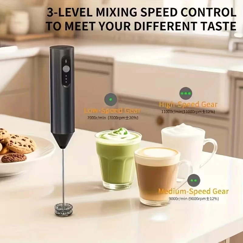 Batidora eléctrica para espumar leche y café, batidora de crema, batidora de huevos manual, batidora de espuma, herramienta automática de cocina para mezclar.