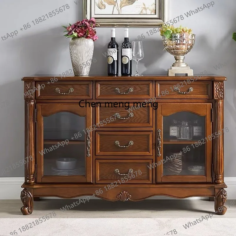 

American Dining Wine Cabinet European Retro Antique Durable Wine Cabinet Fully Equipped Bar Furniture Drankenkast