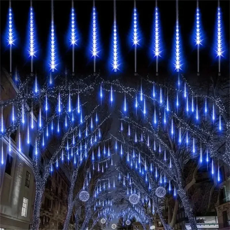 Imagem -03 - Superb Meteoro Chuva Corda Luzes Led Grupo Luzes de Natal Decoração de Férias Jardim Rua Ano Novo Casamento Lâmpada de Gelo Conjunto 2023