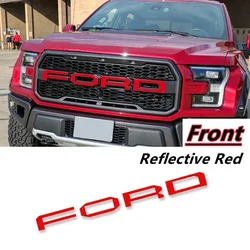 Car Styling Front Grille Emblem Sticker for Ford Letters F150 2017 2018 Auto Rear Trunk Badge Cover Decoration Auto Accessories