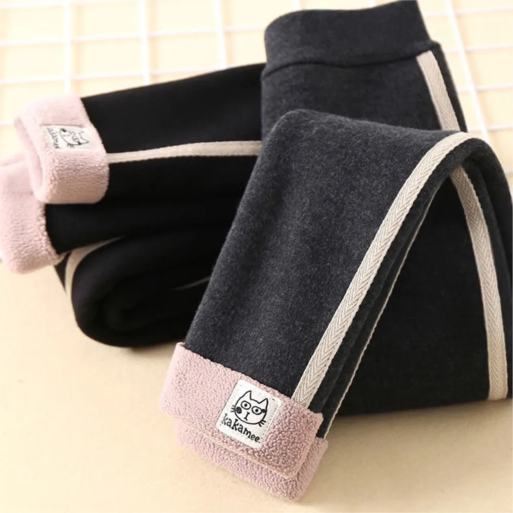 Girls winter Leggings cashmere thick leggings baby girl pantalones integrated cashmere warm outside pants children's pants tide