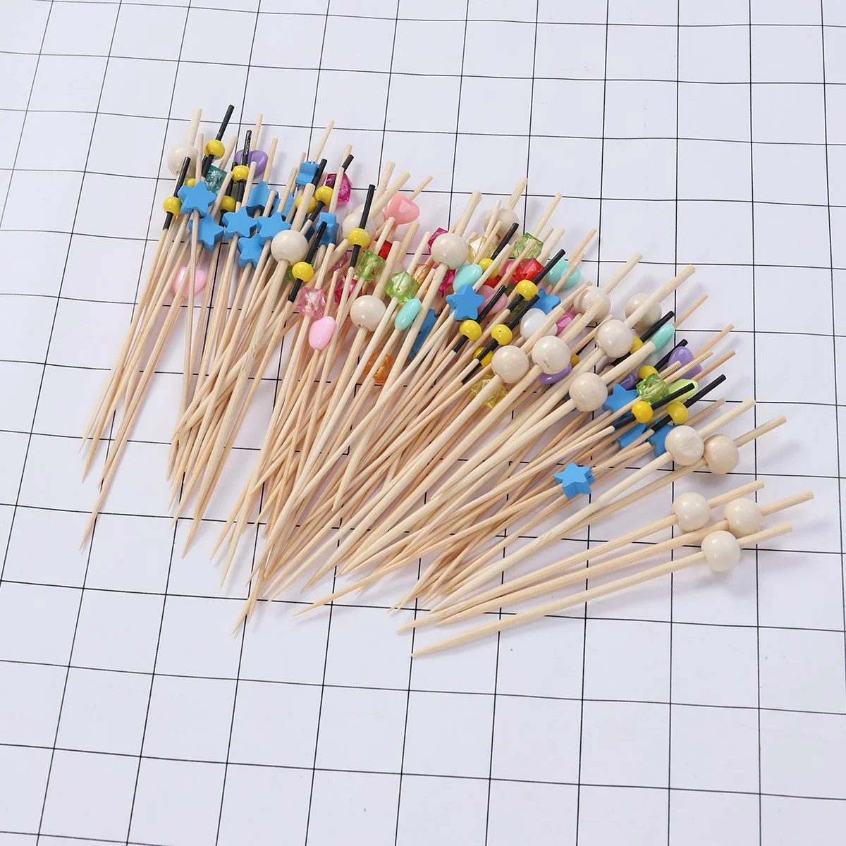 

100Pcs Bamboo Fruit Picks Disposable Wooden Cocktail Food Sticks for Party Appetizers Toothpicks Eco Friendly Food Picks
