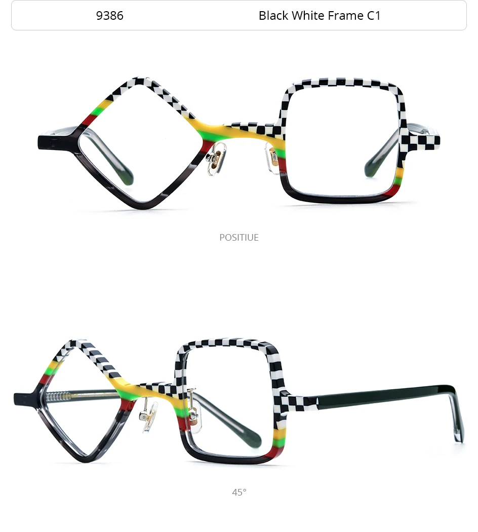 HEPIDEM Acetat Brille Rahmen Männer neue Retro runde quadratische Rhomboid Brille Frauen Nerd Vintage Brillen Brille – Detail 13