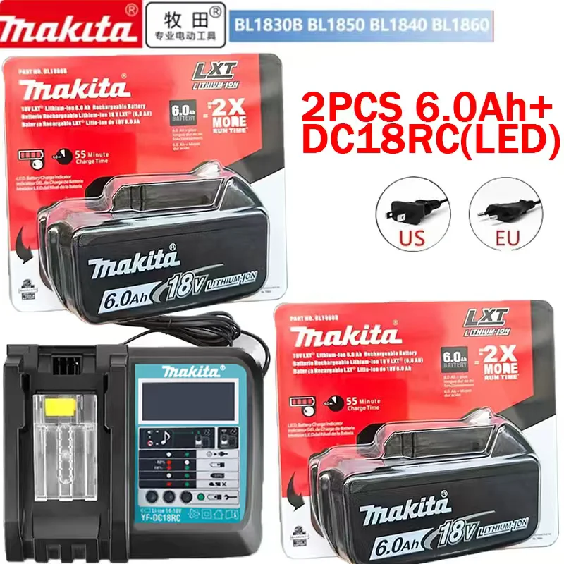 Batterie d'origine 6AH makita BL1860 18V, outils électriques, remplacement Li-ion LXT BL1850 BL1840 pour tournevis 18V avec BMS 18V