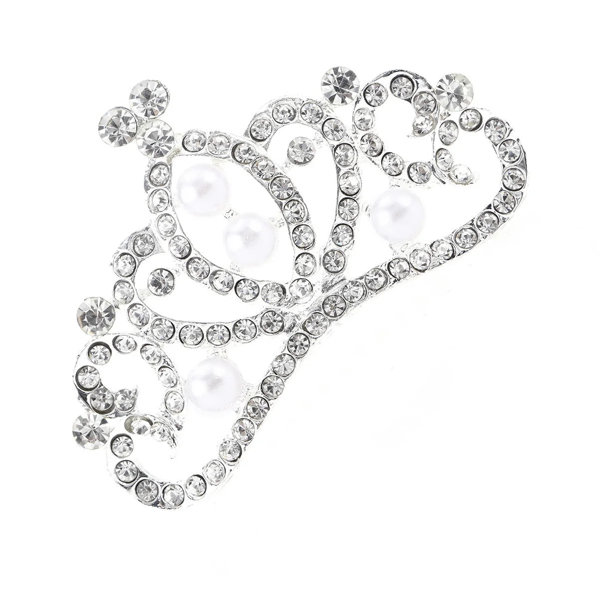 

Rhinestone Pearl Tiara Lightweight Headgear Girl Crown Hair Comb Jewelries Decoration Daily Cosplay Party Birthday