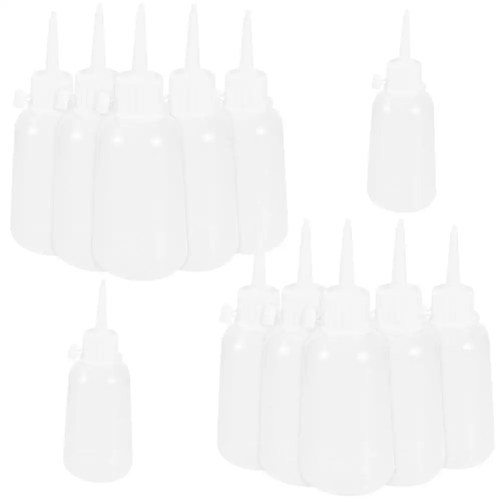 12 Pcs Plastic Pointed-mouth Bottle Glue Epoxy Empty Bottles with Caps Needle Tip