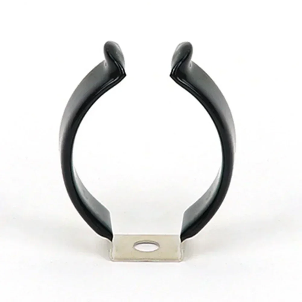 Clip per spugna a molla per strumento base stretta da 10 pezzi Morsetto per tubo Cinghia per attrezzi per carichi pesanti Clip per fibbia in gomma nera in acciaio inossidabile