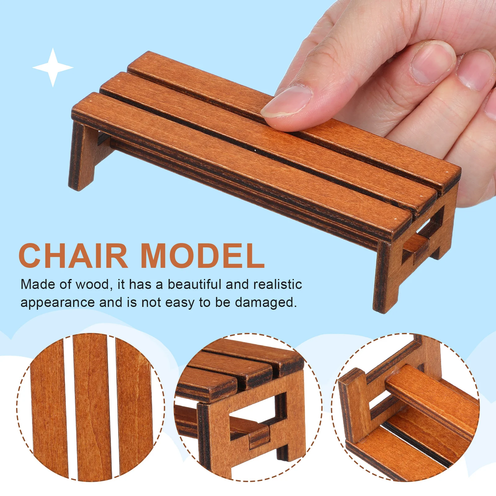 2 個ミニチュア装飾ベンチミニベンチミニチュア家具ハウスミニハウス家具アクセサリー