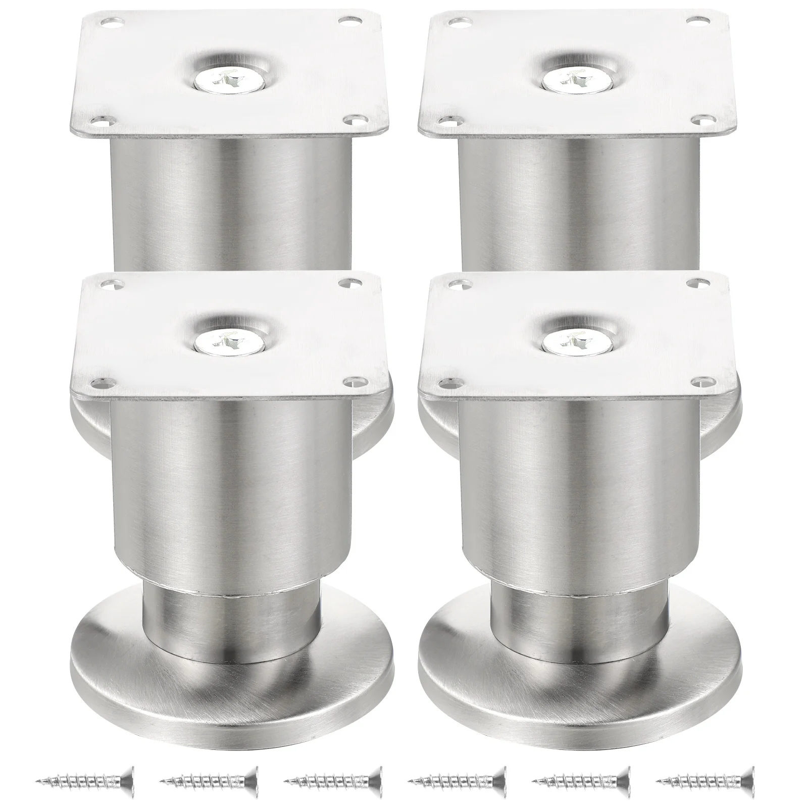

4pcs Adjustable Stainless Steel Furniture Legs Metal Sofa Table Cabinet Non-Slip Floor Protector Heavy Duty Replacement Parts
