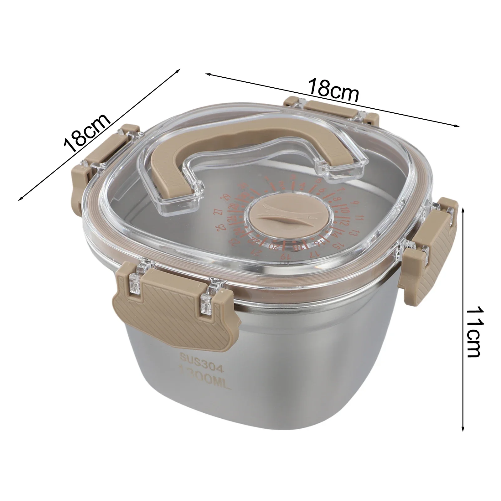 Multi-purpose Food Container Silver Brown Leakproof Food Container Dishwasher Safe Locking Lids Refrigerator Safe Picnic Storage