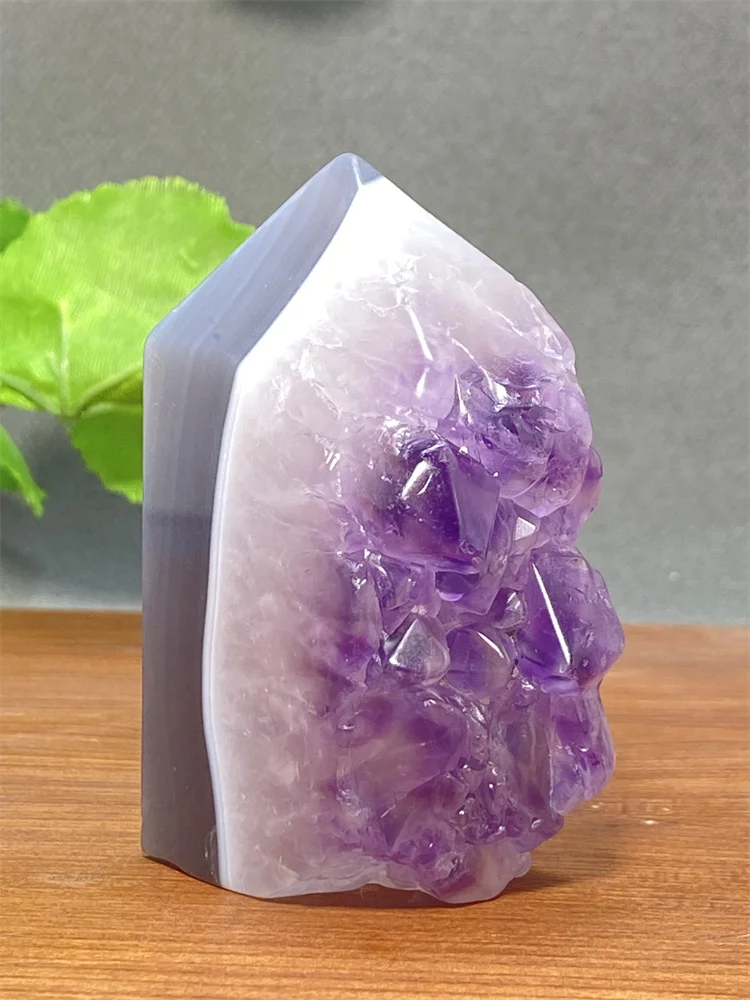 

1PC Natural Mineral Amethyst Cluster Specimen Crystal Tower Polished Healing Wand Feng Shui Wealth Meditation Home Decor