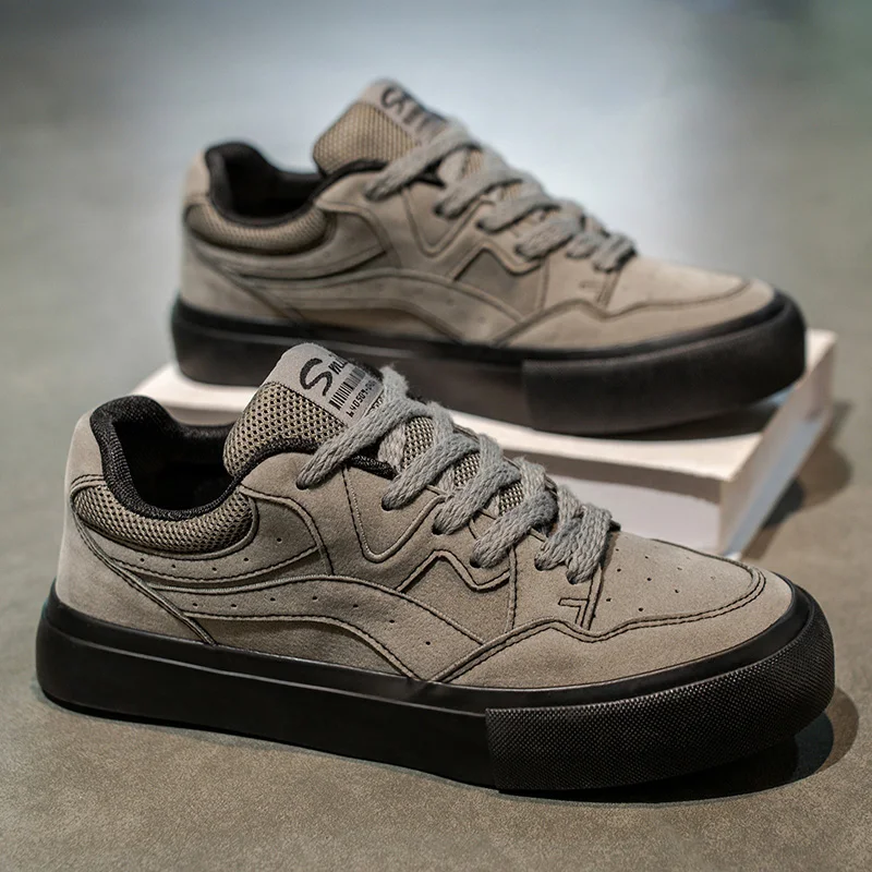 

2025 Men's Canvas Shoes Outdoor Fashion Skateboard Shoes for Men Comfor Non-Slip Casual Sneakers Breathable Men Walking Shoes