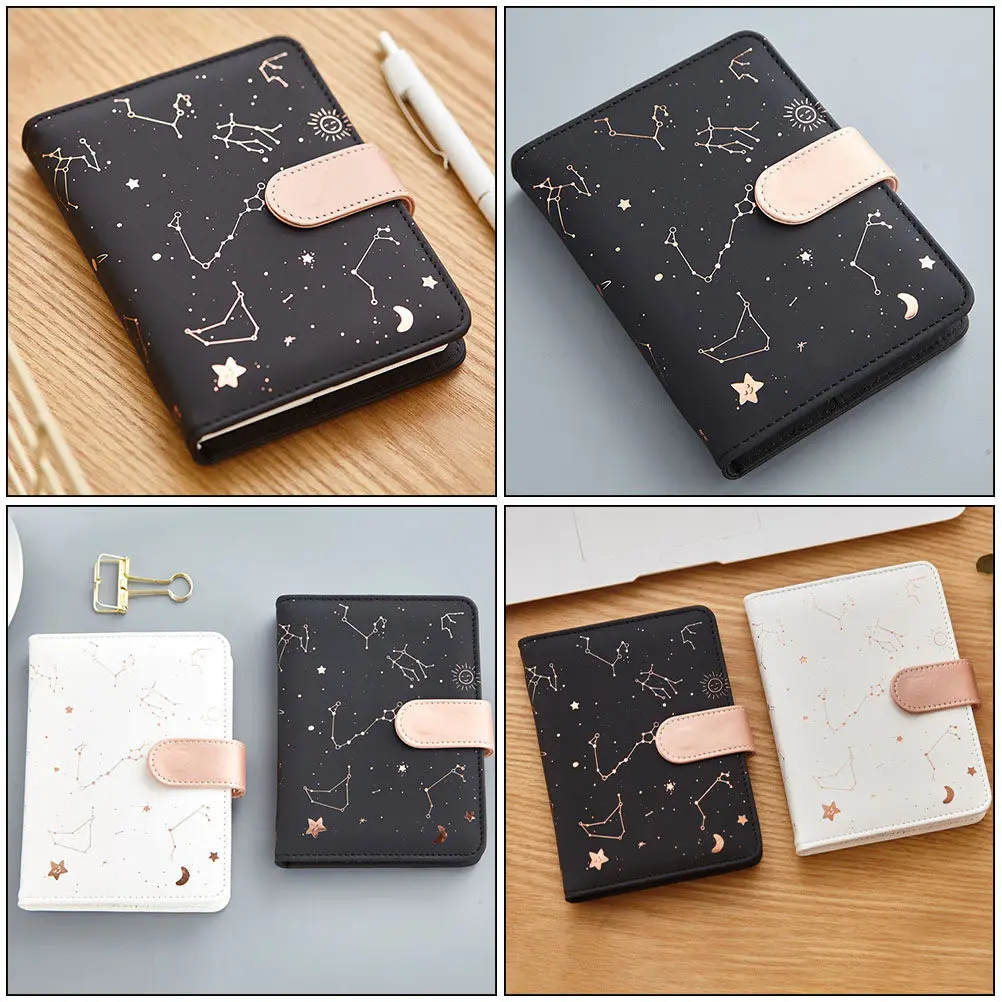 Portable Notebook Press Button Closure Stylish Writing Notebook for Travel Diary Creative Journal Book for Students Office Use