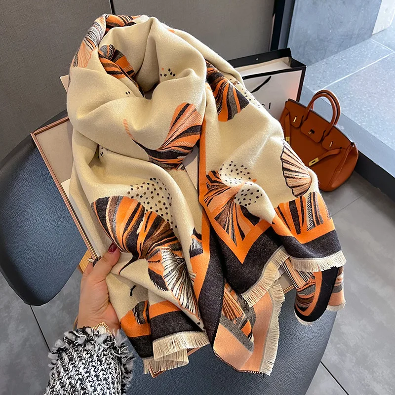 Winter Cashmere Scarf Pashmina Shawls Luxury Print Women Warm Blanket Wraps Female Foulard Brand Thick Hijab Stoles