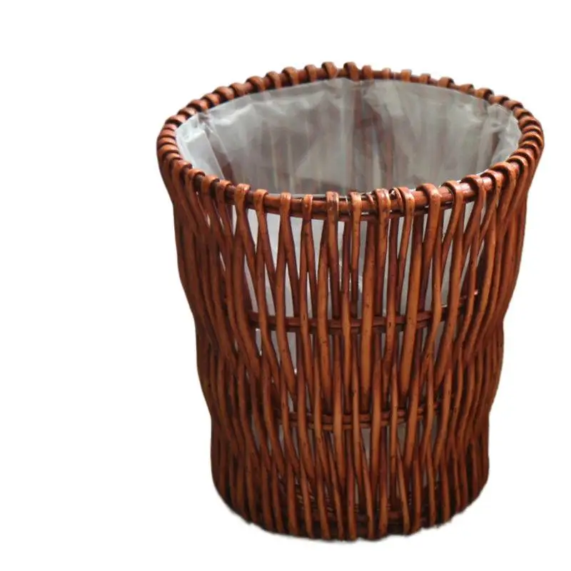 

Rattan trash can household creative living room bathroom paper basket Willow environmentally friendly storage