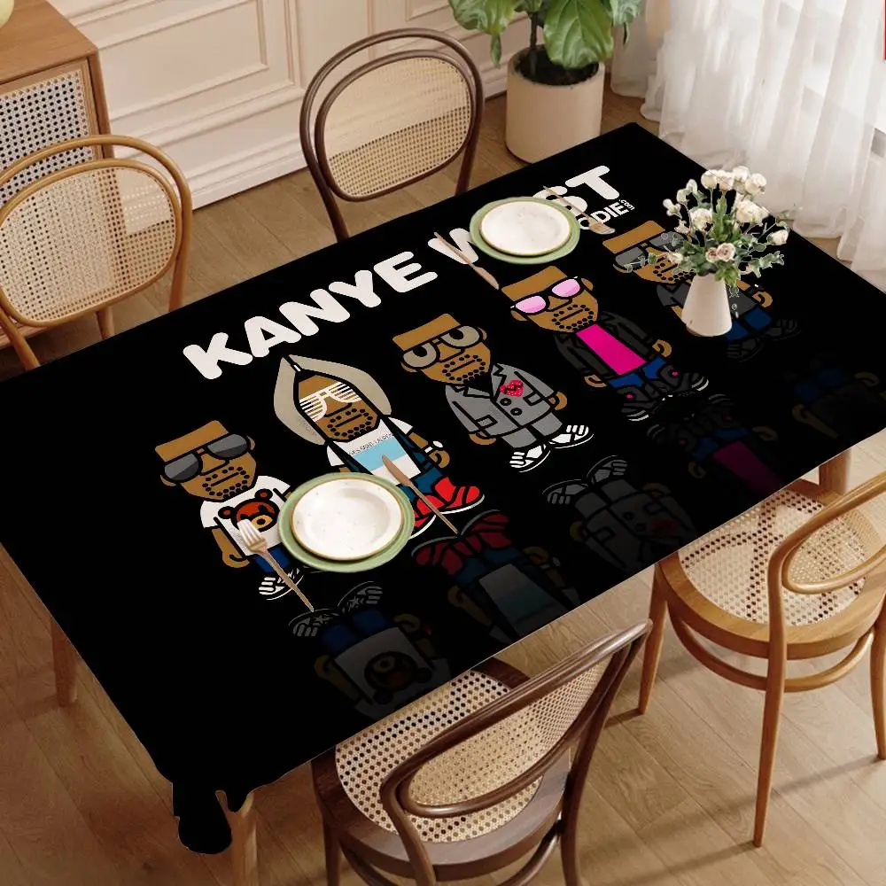 Hot Singer Kanye West Waterproof And Oil-proof Tablecloth Bedside Table Dustproof Decorative Cloth Living Coffee Tablecloth