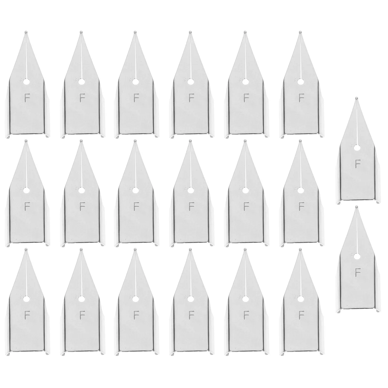

20Pcs Steel Fountain Pen Nibs Calligraphy Nibs Set Replacement Tips for Smooth Writing Painting Art Sketching School Office