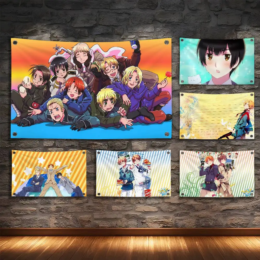 H-Hetalia W-World Stars العلم غرفة نوم المنزل وفي الهواء الطلق الجدار الشنق الحفل مطبوعة خلفية الديكور الفن راية #1