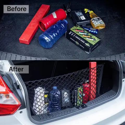 4 हुक कार रियर बूट ट्रंक कार्गो इलास्टिक मेश नेट लगेज ऑर्गनाइज़र VW गोल्फ 2 3 4 5 6 7 8 GTI GTD R R32 Mk4 Mk5 Mk6 Mk7 Mk8 के लिए 10 best sales आर32 एमके4 - №5