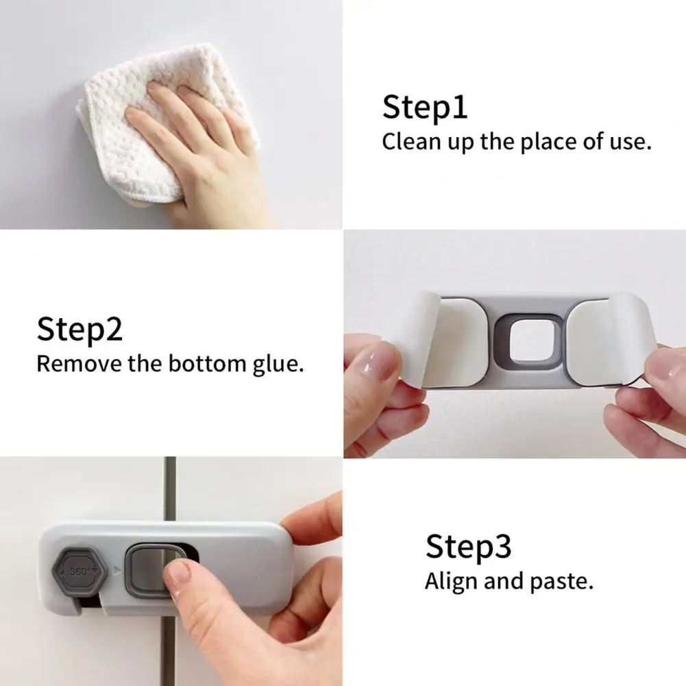 Refrigerator Safety Lock Child Proof Safety Locks for Refrigerator Cabinets Oven 5 Pack Adhesive Baby Proofing Latch Set Cabinet