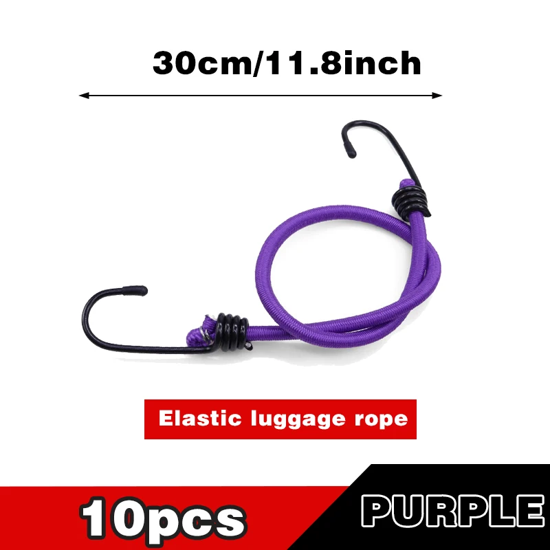 오토바이 스쿠터 트렁크 고정 고무 탄성 야외 수하물 로프, 카고 래싱 자전거 장비, 피크닉 캠핑, 직경 6mm